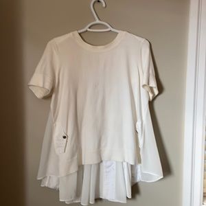 Cream shirt with pleated back